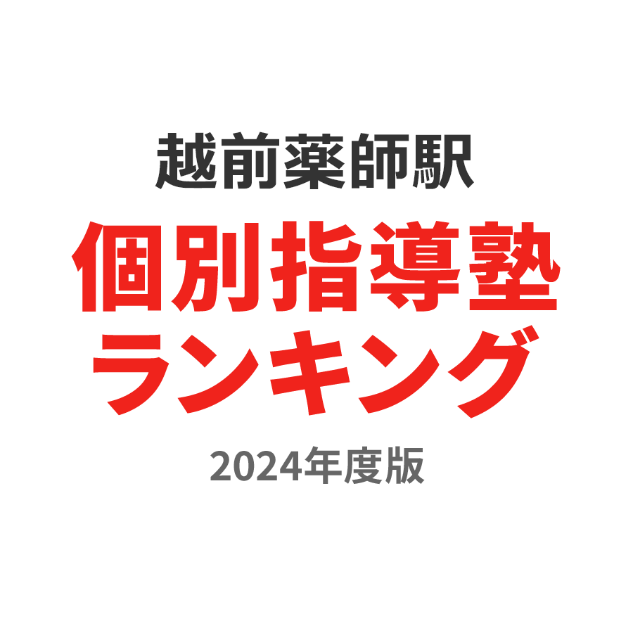 越前薬師駅個別指導塾ランキング浪人生部門2024年度版