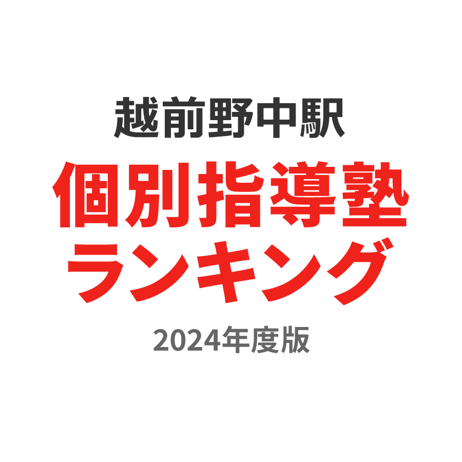 越前野中駅個別指導塾ランキング小4部門2024年度版